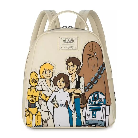 NWOT Disney Parks Star Wars Loungefly Mini Backpack Bag w Character Application - Picture 1 of 4